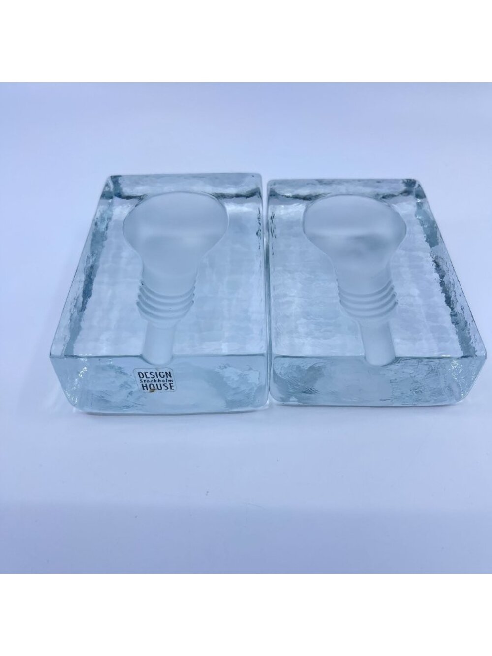 harri koskinen design house stockholm glass blocks pair modern decor objects
